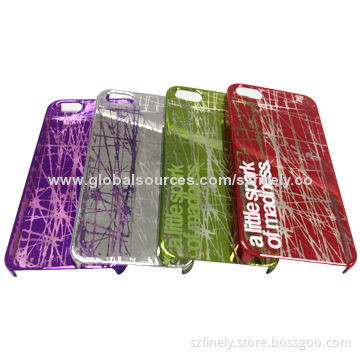 Plated PC case for iPhone 5/5S, vacuum plating, laser carve patterns, various colors